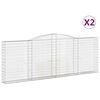 vidaXL Cestas de gaviones 2 uds forma de arco hierro 400x30x140/160 cm