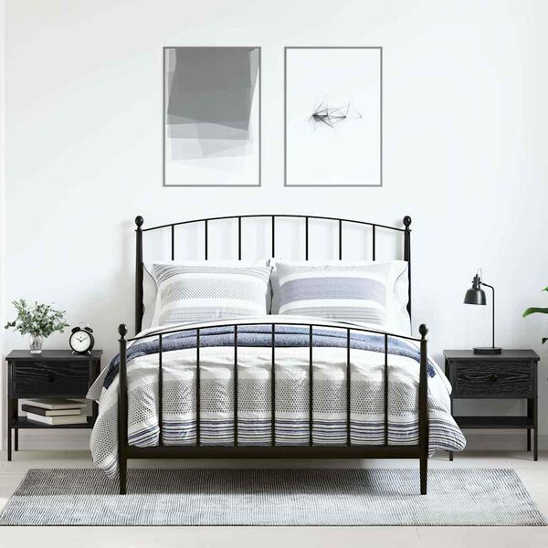 vidaXL Armario de Noche con caj&oacute;n 2 pcs Roble negro 40 x 42 x 45 cm