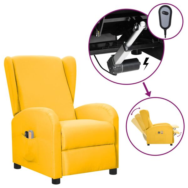 vidaXL Sillón de masaje eléctrico tela amarillo