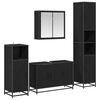 vidaXL Juego de muebles de ba&ntilde;o 4 uds. Roble Negro 90 x 33 x 60 cm