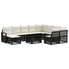 vidaXL Conjunto de sof&aacute;s de jard&iacute;n 11 uds. Negro y Blanco Crema