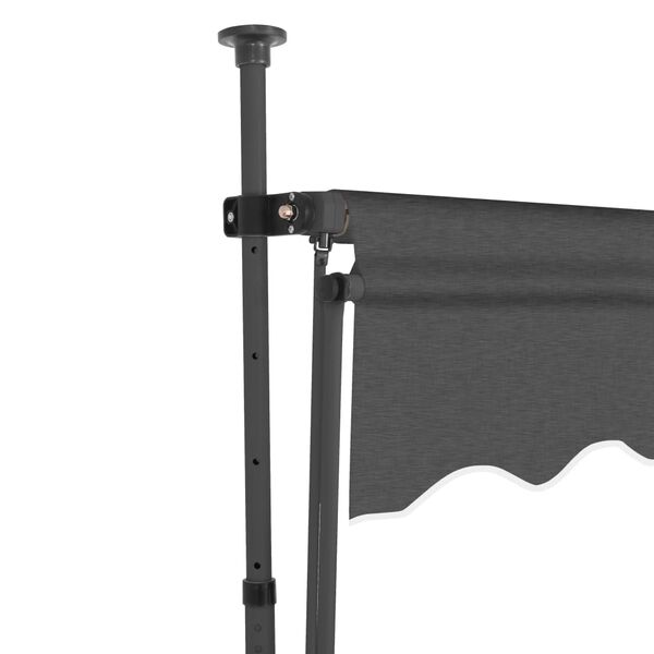 vidaXL Toldo manual retráctil con LED gris antracita 300 cm