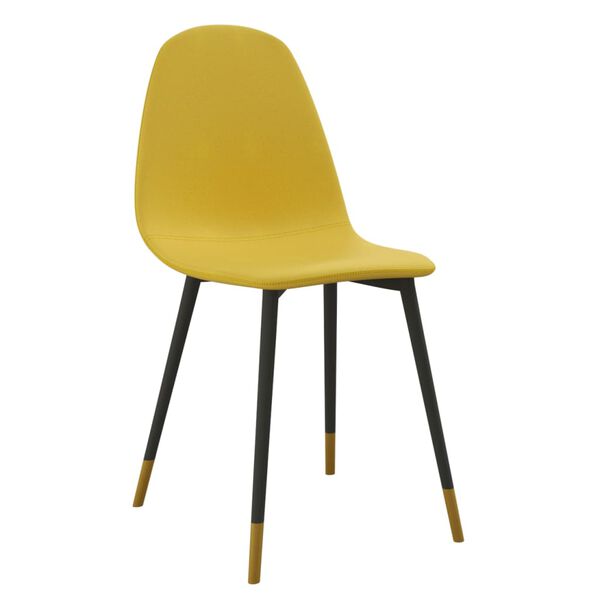 vidaXL Sillas de comedor 2 unidades tela amarillo mostaza