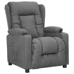 vidaXL Sill&oacute;n reclinable de tela gris claro
