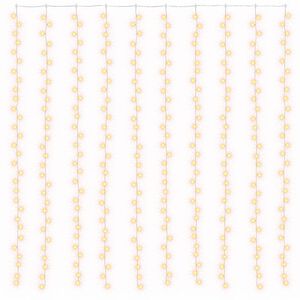 vidaXL Cortina de luces LED 300 LED blanco fr&iacute;o 8 funciones 3x3 m