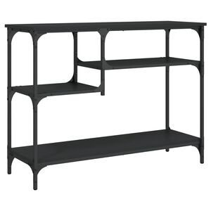 vidaXL Mesa consola con estantes negro 100x35x75 cm