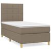 vidaXL Cama box spring con colch&oacute;n tela gris taupe 100x200 cm