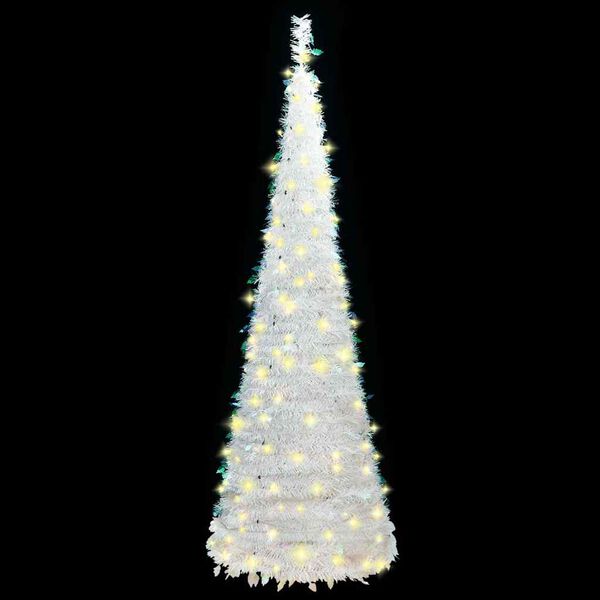 vidaXL &Aacute;rbol de Navidad artificial desplegable 50 LED blanco 120 cm