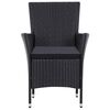 vidaXL Juego de comedor de jardín 7 piezas ratán sintético negro