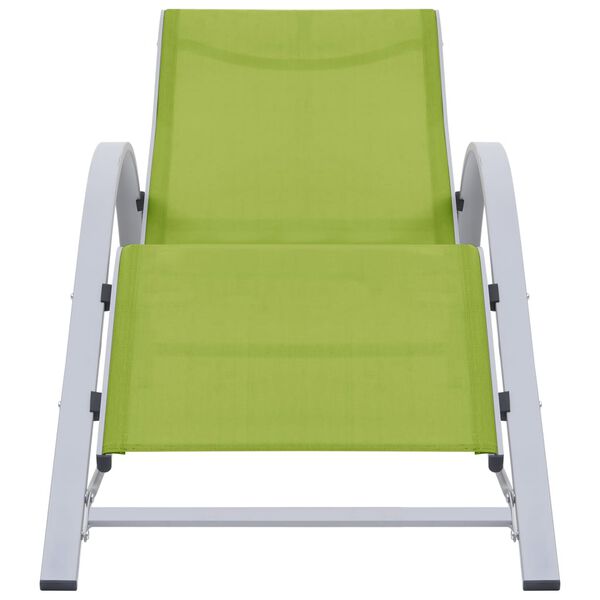 vidaXL Tumbonas con mesita 2 unidades aluminio verde