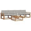 vidaXL Conjunto de sof&aacute;s de exterior 5 pcs Gris Natural y Claro
