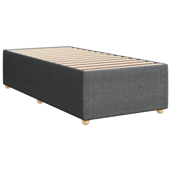 vidaXL Estructura de cama sin colch&oacute;n tela gris oscuro 90x200 cm