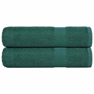 vidaXL Toallas de ducha FROGN 2 uds verde 70x140 cm 360 g/m&sup2;