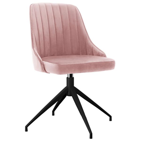 vidaXL Sillas de comedor 6 unidades terciopelo rosa