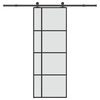 vidaXL Puerta corredera con set herrajes vidrio ESG aluminio 76x205 cm