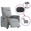 vidaXL Sill&oacute;n reclinable de masaje el&eacute;ctrico tela gris claro