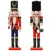 vidaXL Cascanueces de Navidad TURKU 2 uds. Rojo y Negro 30 cm