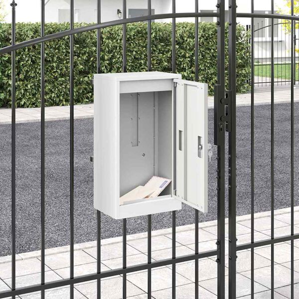 vidaXL Buzón Blanco 30 x 23 x 55 cm Acero