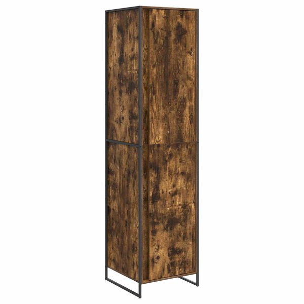 vidaXL Armario 2 pcs Roble Humo 50 x 50 x 200 cm Madera contrachapada