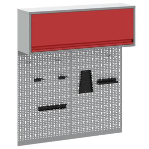 vidaXL Juego de Armarios de Herramientas con estante 3 uds. Rojo