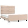 vidaXL Estructura cama sin colch&oacute;n cuero sint&eacute;tico capuchino 140x200cm