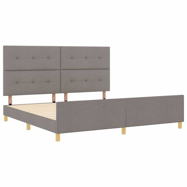 vidaXL Estructura de cama con cabecera Taupé 200 x 200 cm tela