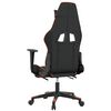 vidaXL Silla gaming con reposapi&eacute;s cuero sint&eacute;tico negro naranja