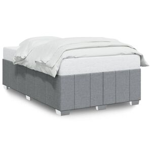 vidaXL Estructura de cama sin colch&oacute;n tela gris claro 120x190 cm