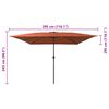 vidaXL Parasol de jardín Rojo y Negro 295 x 295 x 245 cm