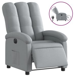 vidaXL Sill&oacute;n reclinable el&eacute;ctrico tela gris claro