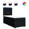 vidaXL Cama box spring con colch&oacute;n tela negro 90x200 cm