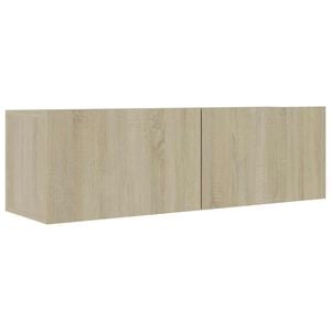vidaXL Mueble para TV madera contrachapada color roble 100x30x30 cm