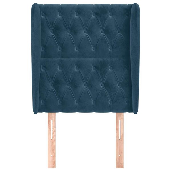 vidaXL Cabecero con orejas de terciopelo azul oscuro 83x23x118/128 cm