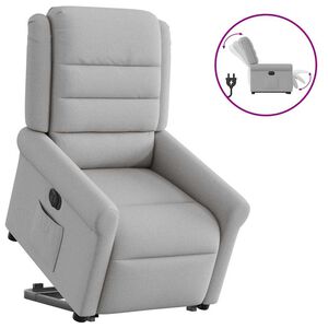 vidaXL Sill&oacute;n el&eacute;ctrico reclinable elevable de tela gris nube