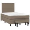 vidaXL Cama box spring con colch&oacute;n tela gris taupe 120x190 cm