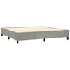 vidaXL Cama box spring con colch&oacute;n terciopelo gris claro 200x200 cm