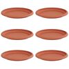 vidaXL Bandeja Redonda para Flores 6 pcs Rojo Ladrillo &Oslash; 17,5 x 2 cm