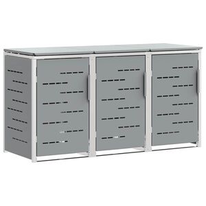 vidaXL Almacenamiento de contenedor con ruedas Acero inoxidable Gris