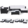 vidaXL Set muebles de jard&iacute;n y cojines 6 piezas rat&aacute;n sint&eacute;tico negro