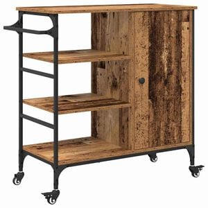 vidaXL Carro de Cocina Madera vieja 87.5 x 39 x 84.5 cm