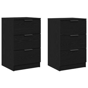 vidaXL Armario de Noche con caj&oacute;n 2 pcs Roble Negro 40 x 65 x 65 cm
