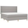 vidaXL Cama box spring con colch&oacute;n tela gris claro 180x200 cm