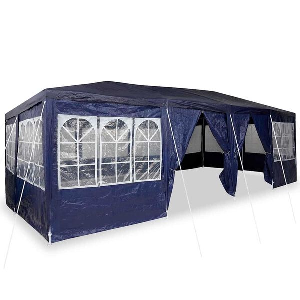 vidaXL Carpa de Fiesta Azul 800 x 400 x 266 cm Polietileno