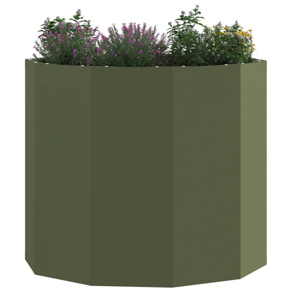 vidaXL Jardinera Verde Oliva 60 x 60 x 50 cm Acero