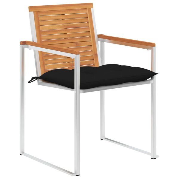 vidaXL Sillas de jard&iacute;n y cojines 8 unidades madera maciza de acacia