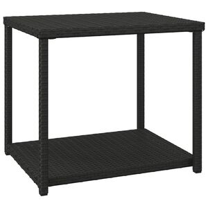 vidaXL Mesa auxiliar rat&aacute;n sint&eacute;tico negro 55x45x49 cm