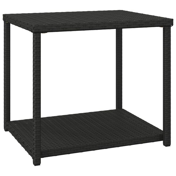 vidaXL Mesa auxiliar ratán sintético negro 55x45x49 cm