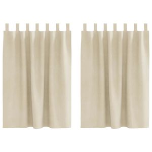vidaXL Cortinas opacas 2 uds. Crema 140 x 140 cm Terciopelo