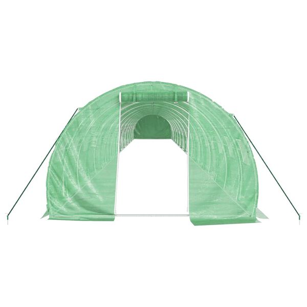 vidaXL Invernadero con estructura de acero verde 66 m&sup2; 22x3x2 m