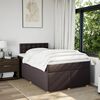 vidaXL Cama box spring con colch&oacute;n tela marr&oacute;n oscuro 120x190 cm